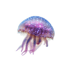 Fototapeta premium Stunning Purple Spotted Jellyfish Isolated on Transparent background
