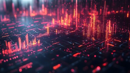 Fototapeta premium Visualization of a successful investment in AI stocks with digital market trends and returns