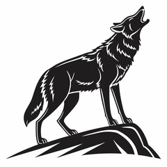 coyote sihouette black vecto