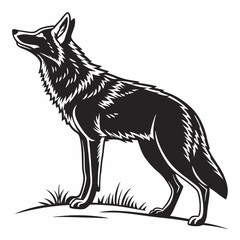 coyote silhouette black vector
