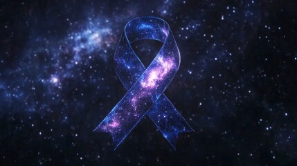 Cosmic Awareness Ribbon Nebula Background