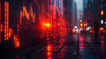 Obraz premium Virtual stock market with AI stocks showing strong growth and investment opportunities