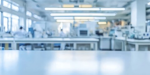 Fototapeta premium A dreamy take on laboratory spaces with a focus on colors and shapes.