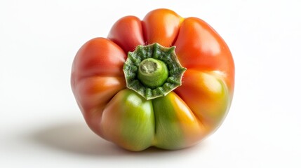 Detailed high definition photograph capturing a vibrant red chili pepper isolated on a clean white background for culinary inspiration