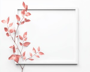 Fototapeta premium Minimalist Blank Frame Digital Illustration Showcasing Sleek Smooth Lines on Pristine White Background