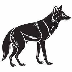 dhole black silhouette icon vector