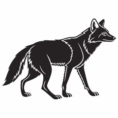 dhole black silhouette icon vector