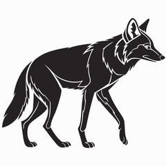 dhole black silhouette icon vector