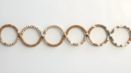 Obraz premium infinity symbol design, artistic intertwined loop, brown beige pattern decorative art, modern background