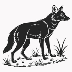 dhole black silhouette icon vector
