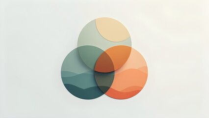 Overlapping Circles Graphic Design. Abstract geometric background of colorful circles with textured pattern.