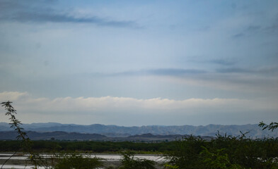 time lapse clouds over the river, nature Baluchistan city landscape 