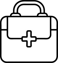 Obraz premium medical bag outline icon on white background