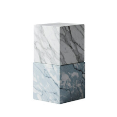 Stacked Marble Cubes: Grey and Blue Textured Geometric Shapes