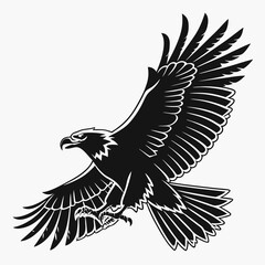 Fototapeta premium harpy eagle black silhouette icon vector