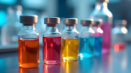 Colorful Pharmaceutical Vials for Medical Research and Scientific Experimentation