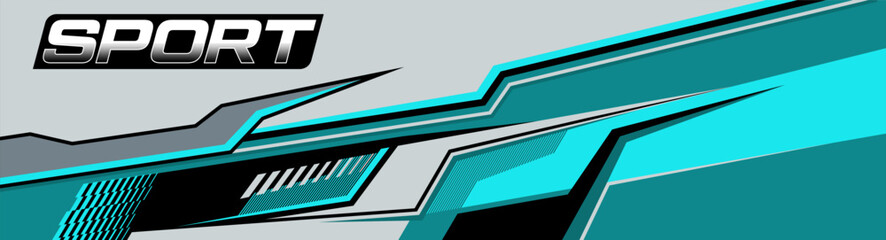 Obraz premium Car wrap design race livery vehicle vector. Graphic stripe racing background kit designs for vehicle, race car, rally, adventure and livery 