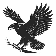 harpy eagle black silhouette icon vector