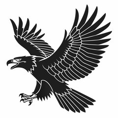 harpy eagle black silhouette icon vector