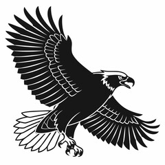 harpy eagle black silhouette icon vector