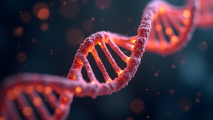 Abstract Rendering of a DNA Double Helix, Genetic Code Structure, Scientific Research