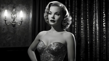 A Hollywood Starlet in Classic Glamour