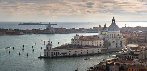Scenic Aerial View of Venice Grand Canal