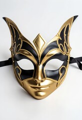 Elegant Black and Gold Venetian Mask