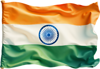 India Flag Waving, Orange, White, Green, Wheel, Transparent Background
