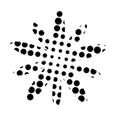 Vector flower halftone dots background