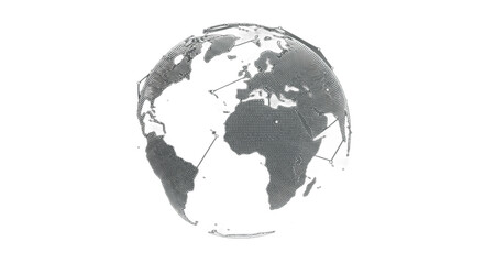 Conceptual digital globe showcasing global connectivity and data transmission