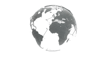 Conceptual digital globe showcasing global connectivity and data transmission