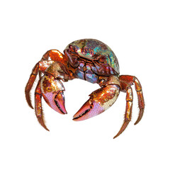 Iridescent Crab Close-up Vibrant Marine Life Portrait