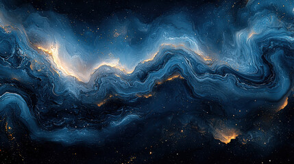 Cosmic swirls of nebulae outer space digital art stellar environment wide-angle view universe concept