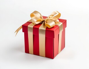 Obraz premium Red Gift Box with Gold Ribbon