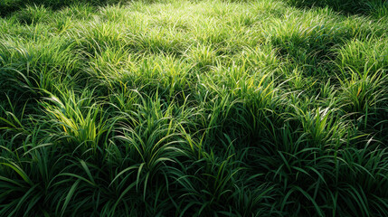 Vibrant green grass growth natural landscape photographic sunlit environment aerial view nature beauty