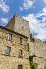 House and tower of the historic castle in Castellina in Chianti, Italy