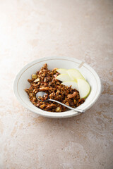 Cashew granola with fresh apple