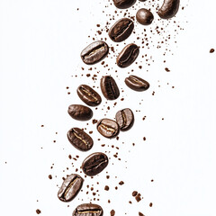 coffee beans on white background