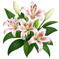 Naklejka premium Pink Lilies Bouquet