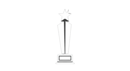 A sleek vector trophy with a shining star denoting triumph and career goals