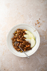 Cashew granola with fresh apple