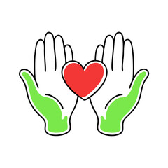 Fototapeta premium Hands Holding Heart Symbolizing Love and Care 