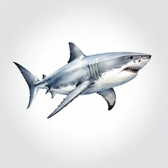 Naklejka premium Great White Shark in Profile