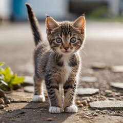 Fototapeta premium Adorable Kitten Outdoors