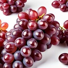 Fototapeta premium Juicy Red Grapes on White Background