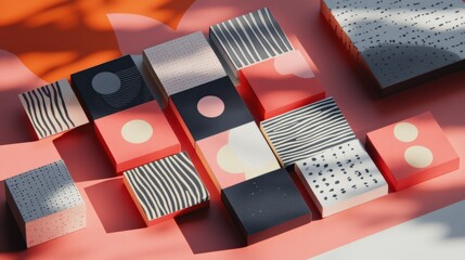 A modular branding kit with adjustable logo elements and patterns,