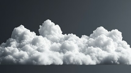: White fluffy clouds on a transparent background 