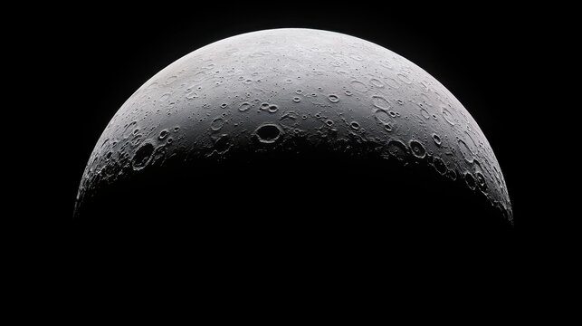 Spectacular spacecraft view, majestic moon in the darkness of outer space