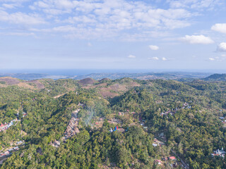 Obraz premium West Sumba, East Nusa Tenggara, Indonesia – 07. 15. 2024 – The traditional villages of Sumba are usually constructed on elevated hills, a prime example is Prai Ijing Village, perched high on a hillsi